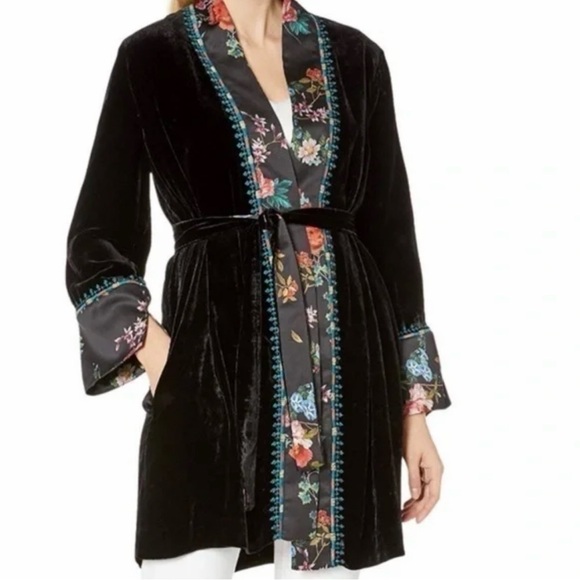 Large Johnny Was Velvet Jacket Robe - Picture 1 of 7